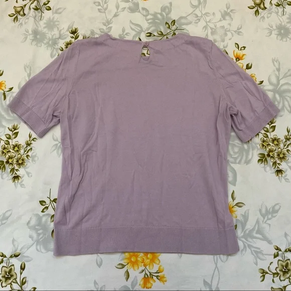 Talbots Size MP Lilac Short Sleeve Blouse - Picture 4 of 8